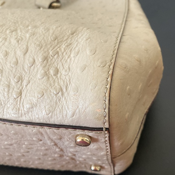 Kate Spade Bristol Drive Loden Embossed Ostrich Soft Taupe Leather Bag - Picture 11 of 16